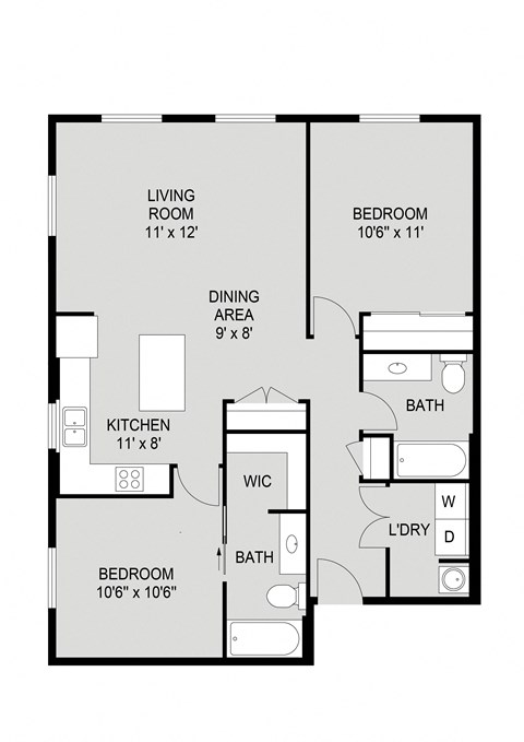 a floor plan of a small house with a bedroom and a living room